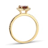Mappin & Webb 18ct Yellow Gold Pink Tourmaline & 0.22cttw Diamond Ring - Ring Size L