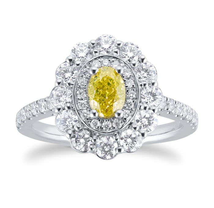 Mappin & Webb Platinum 0.70cttw Yellow Diamond Ring