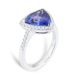 Mappin & Webb 18ct White Gold 3.50cttw Trilliant Tanzanite & Diamond Rings