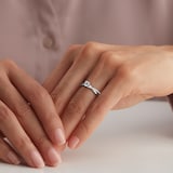 Goldsmiths Platinum 0.50cttw Diamond Twist Diamond Set Shoulder Engagement Ring