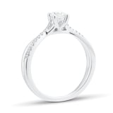 Goldsmiths Platinum 0.50cttw Diamond Twist Diamond Set Shoulder Engagement Ring