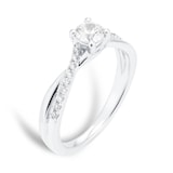 Goldsmiths Platinum 0.50cttw Diamond Twist Diamond Set Shoulder Engagement Ring
