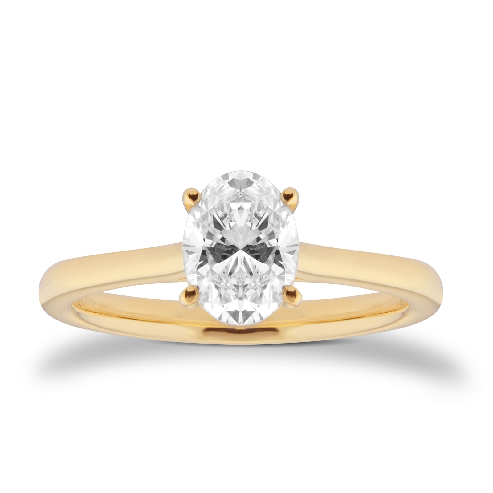 Goldsmiths 18ct Yellow Gold 1.00cttw Oval Cut Diamond Solitaire Engagement Ring Goldsmiths 18ct Yellow Gold 1.00cttw Oval Cut Diamond Solitaire Engagement Ring