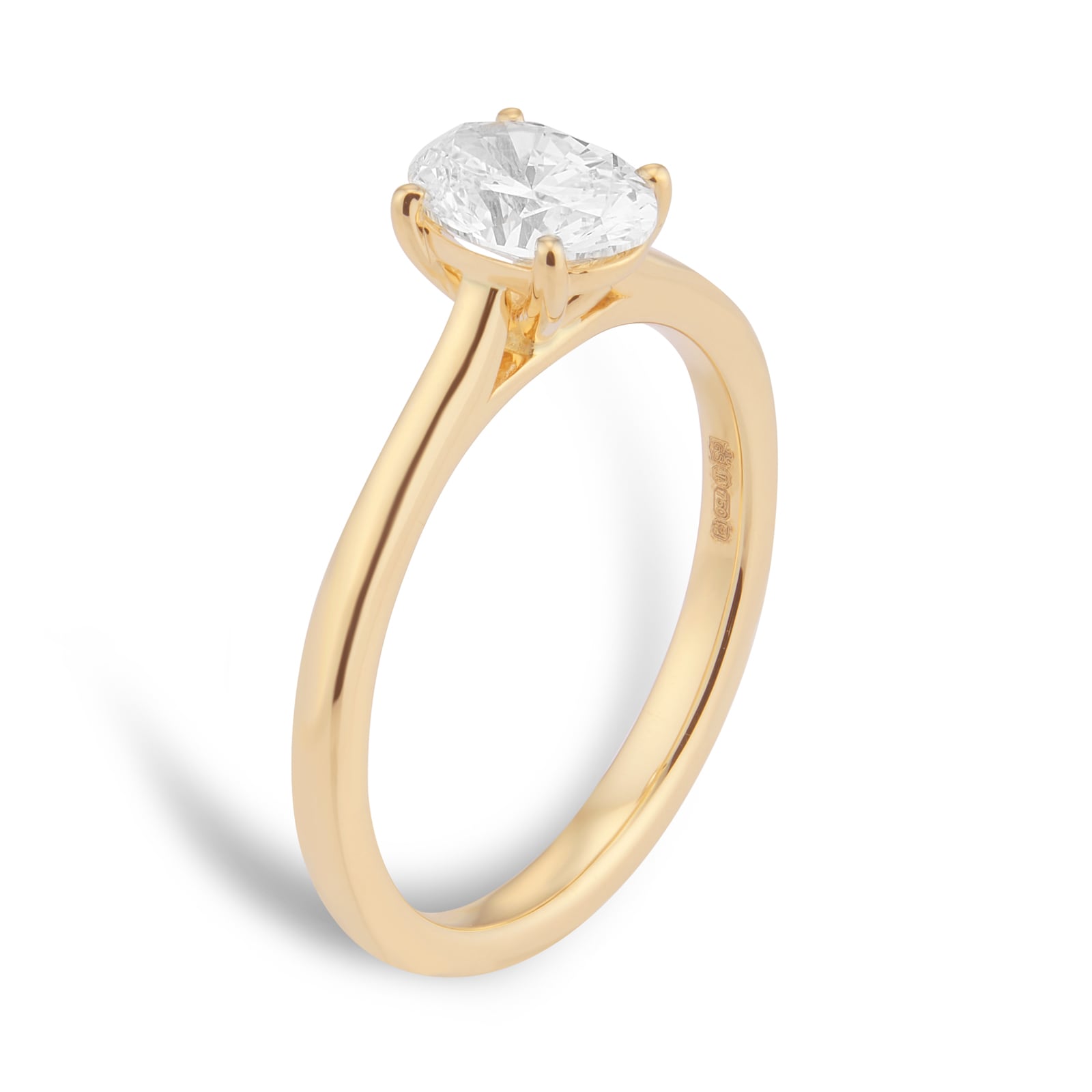 Goldsmiths 18ct Yellow Gold 1.00cttw Oval Cut Diamond Solitaire Engagement Ring Goldsmiths 18ct Yellow Gold 1.00cttw Oval Cut Diamond Solitaire Engagement Ring