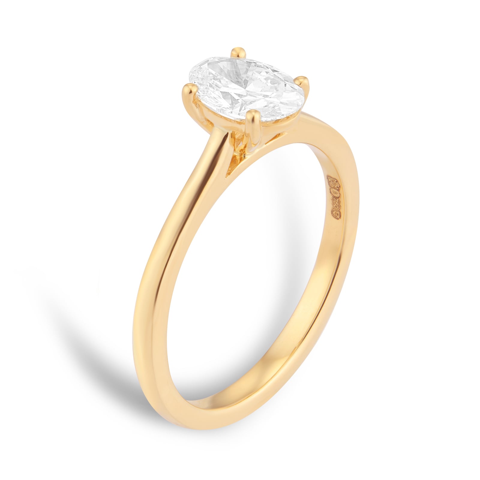 Goldsmiths 18ct Yellow Gold 0.90cttw Oval Cut Diamond Solitaire Engagement Ring Goldsmiths 18ct Yellow Gold 0.90cttw Oval Cut Diamond Solitaire Engagement Ring