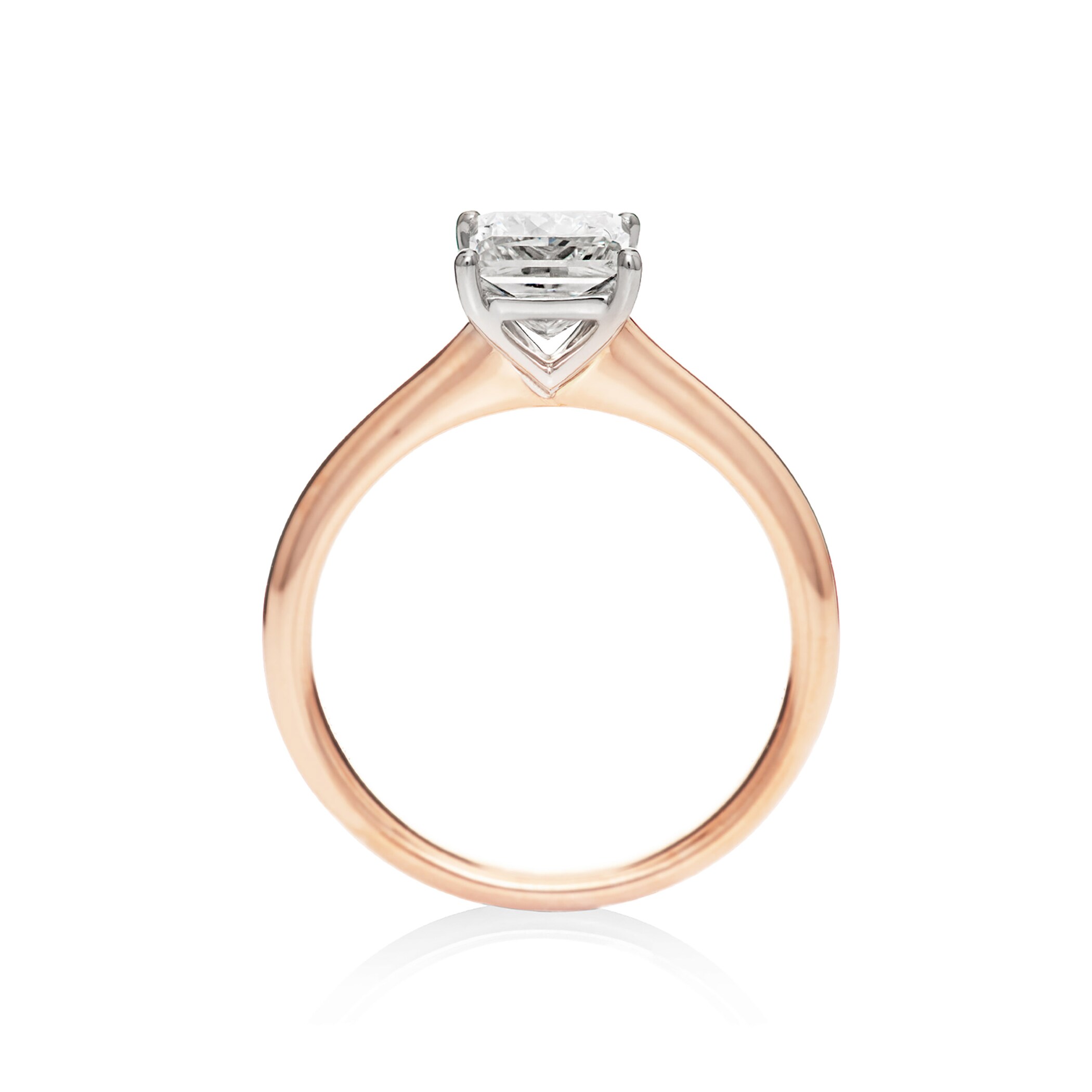 Mayors 18ct Rose Gold 1.00ct Princess Cut Engagement Ring (H/SI1)