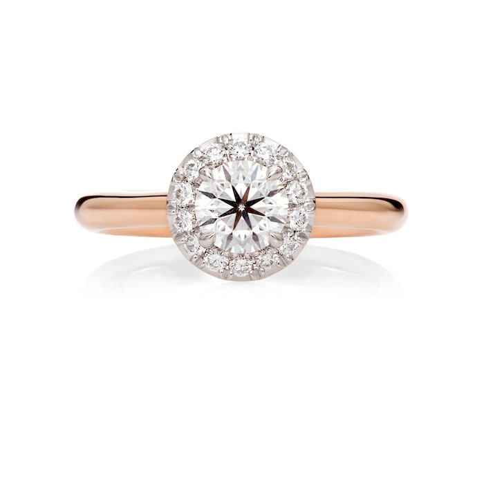Mayors 18ct Rose Gold 0.42cttw Halo Engagement Ring (H/SI1)