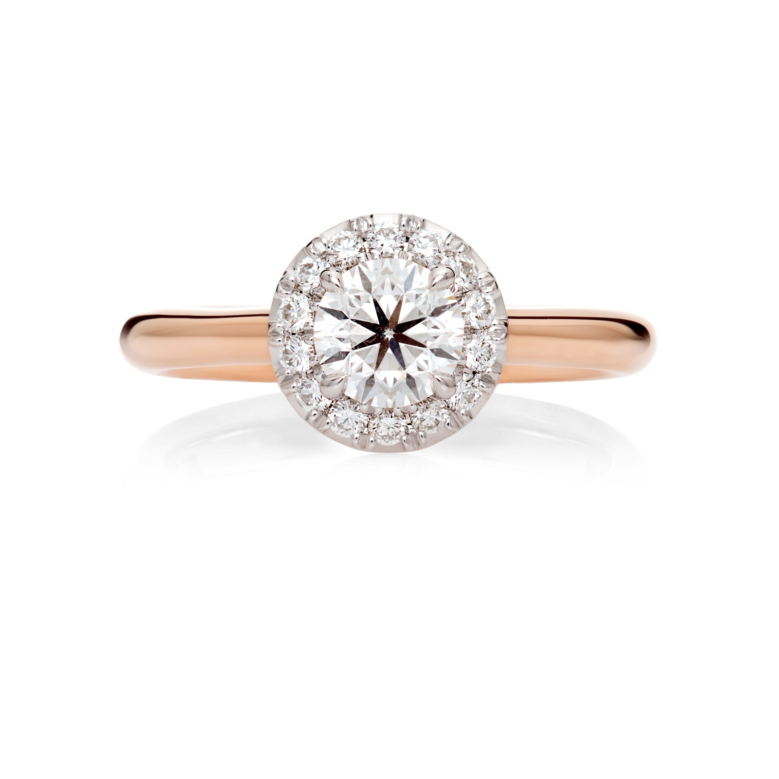 Mayors 18ct Rose Gold 0.42cttw Halo Engagement Ring (H/SI1)