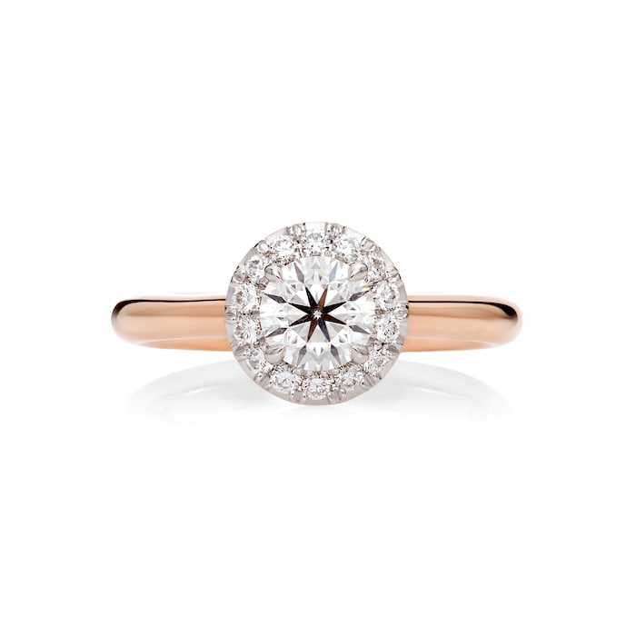 Mayors 18ct Rose Gold 0.75cttw Halo Engagement Ring (H/SI1)
