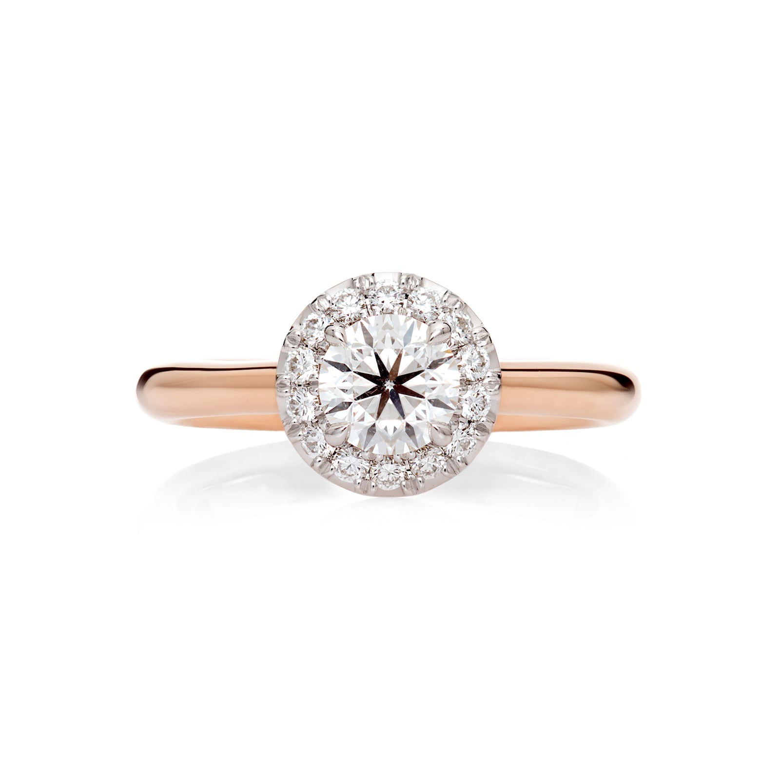 Mayors 18ct Rose Gold 0.75cttw Halo Engagement Ring (H/SI1)