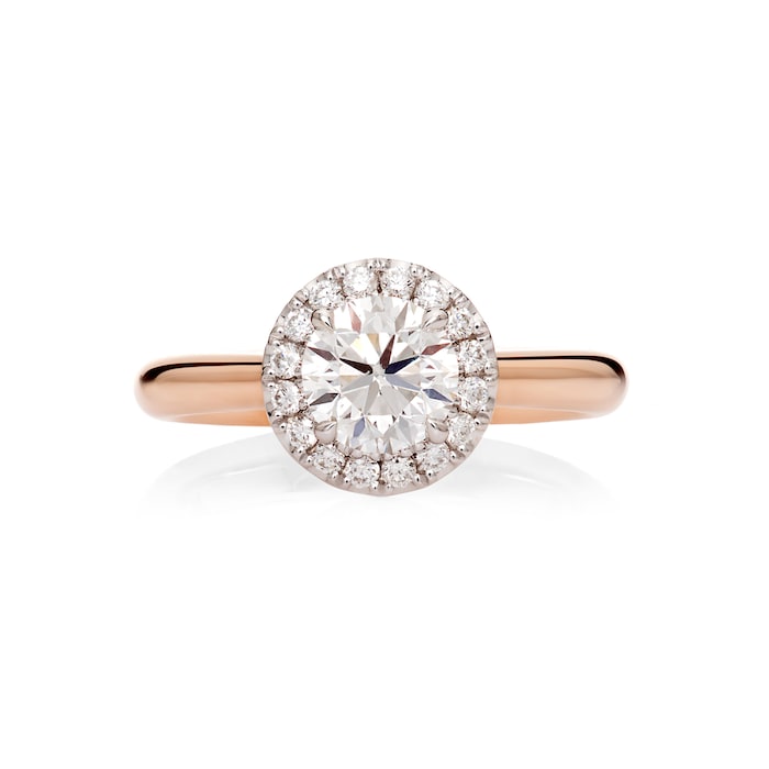 Mayors 18ct Rose Gold 1.05cttw Halo Engagement Ring (H/SI1)