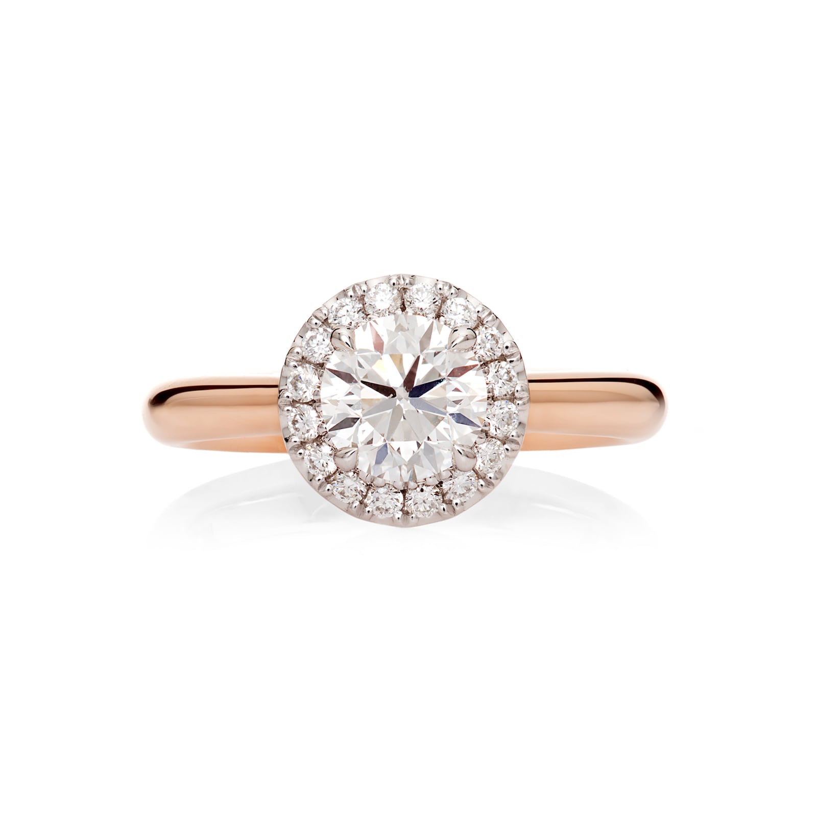 Mayors 18ct Rose Gold 1.05cttw Halo Engagement Ring (H/SI1)