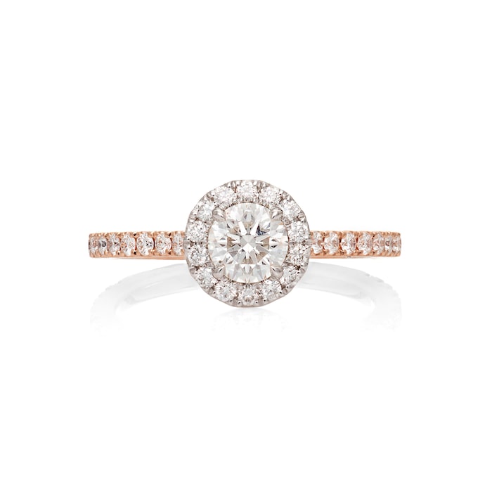 Mayors 18ct Rose Gold 0.95cttw Single Halo Engagement Ring (H/SI1)