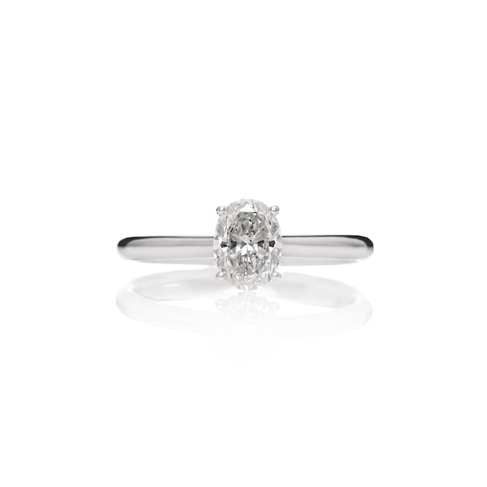 Mayors Platinum 1.00ct Oval Engagement Ring - Ring Size 5.5