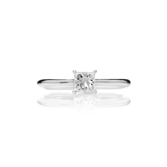 Mayors Platinum 0.50ct Princess Cut Engagement Ring - Ring Size 6