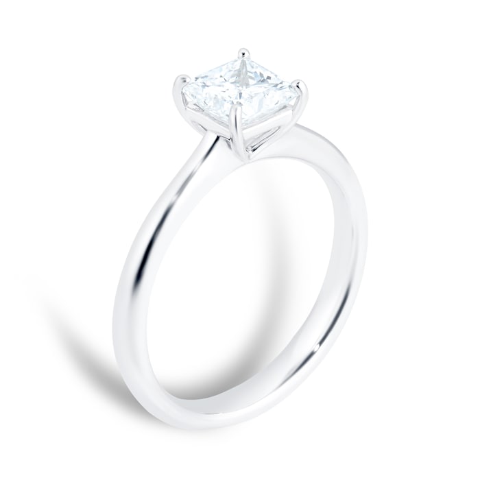 Mayors Platinum 1.00ct Princess Cut Engagement Ring (H/SI1)