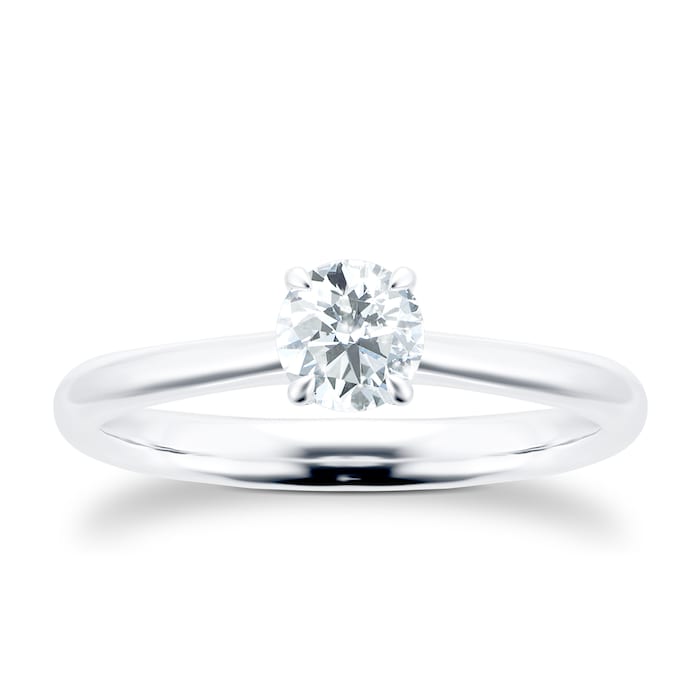 Mayors Platinum 0.70ct Round Engagement Ring - Ring Size 7