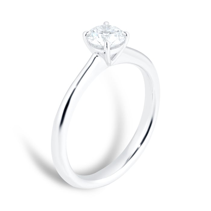 Mayors Platinum 0.70ct Round Engagement Ring - Ring Size 7.5