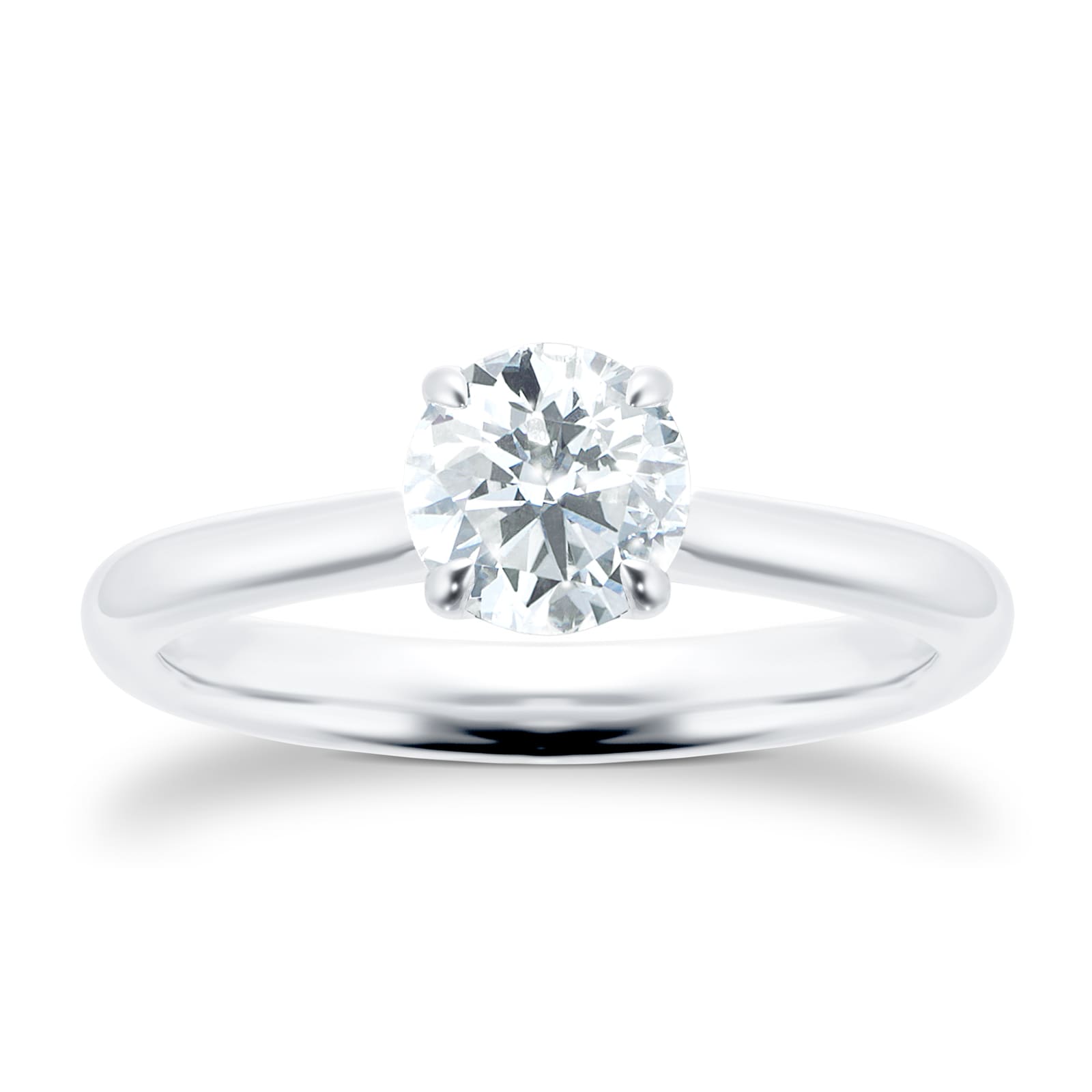 Mayors Platinum 1.00ct Round Engagement Ring - Ring Size 7.5