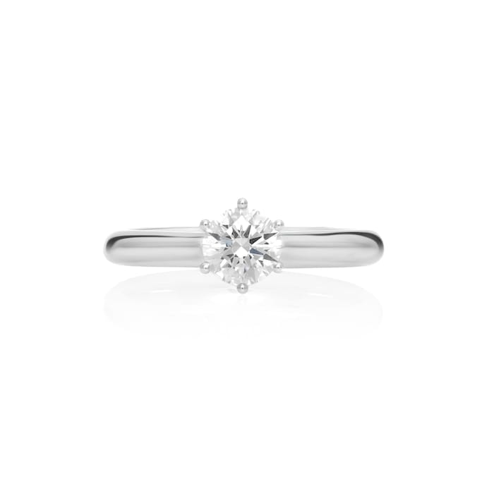 Mayors Platinum 0.70ct Round Engagement Ring - Ring Size 4