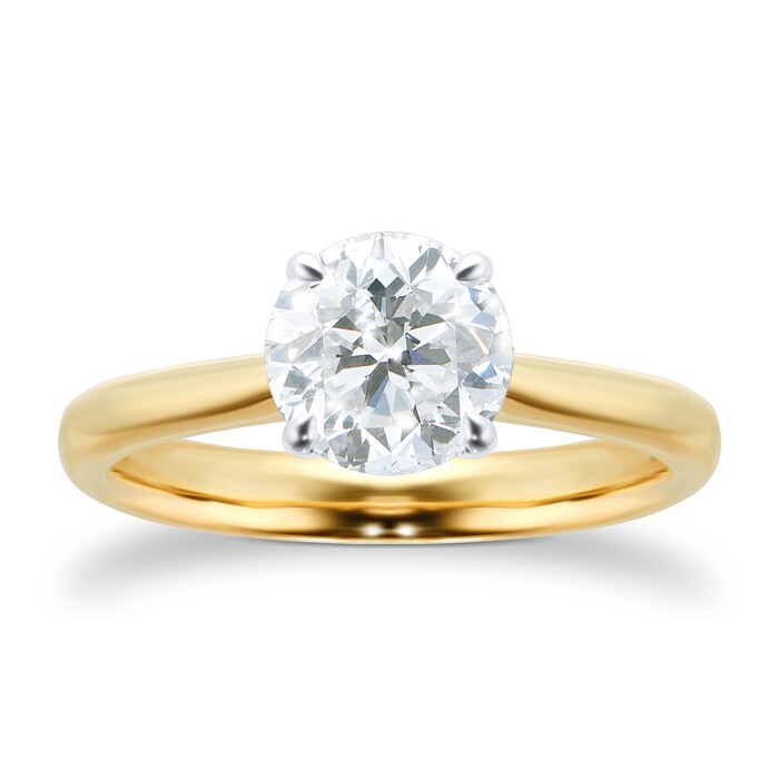 Mayors 18k Yellow Gold 1.50ct Round Engagement Ring (H/SI1)