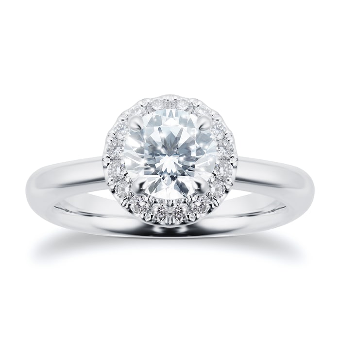 Mayors Platinum 1.05ct Round Halo Engagement Ring (H/SI1)