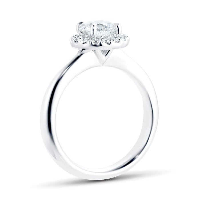 Mayors Platinum 1.05ct Round Halo Engagement Ring (H/SI1)