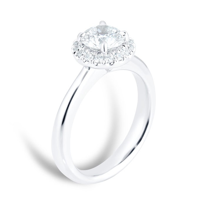 Mayors Platinum 1.05ct Round Halo Engagement Ring (H/SI1)