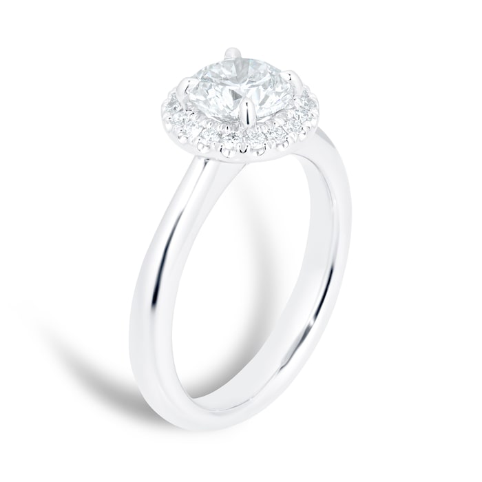 Mayors Platinum 1.45ct Round Halo Engagement Ring (H/SI1)