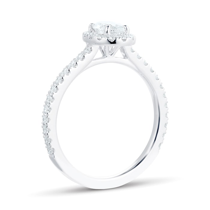 Mayors Platinum 0.92ct Oval Halo Engagement Ring (H/SI1)