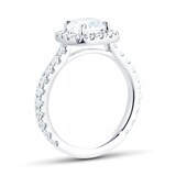 Mayors Platinum 2.00ct Cushion Halo Engagement Ring - Ring Size 4