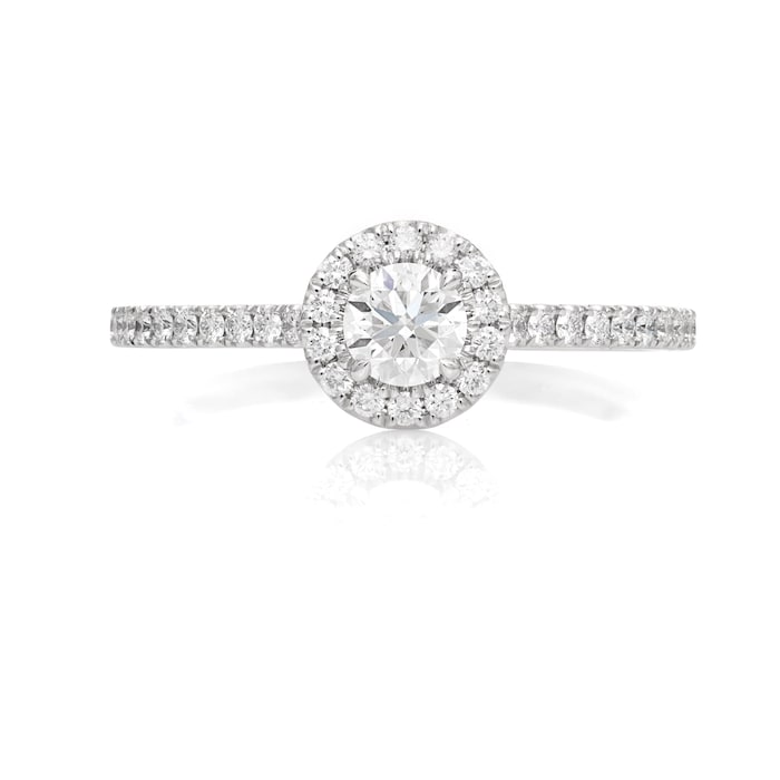 Mayors Platinum 0.75ct Round Halo Engagement Ring (H/SI1)
