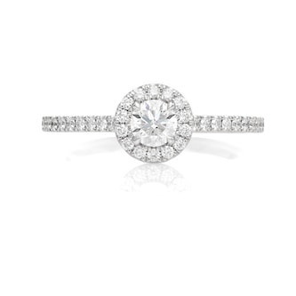 Mayors Platinum 0.75ct Round Halo Engagement Ring (H/SI1) Mayors Platinum 0.75ct Round Halo Engagement Ring (H/SI1)