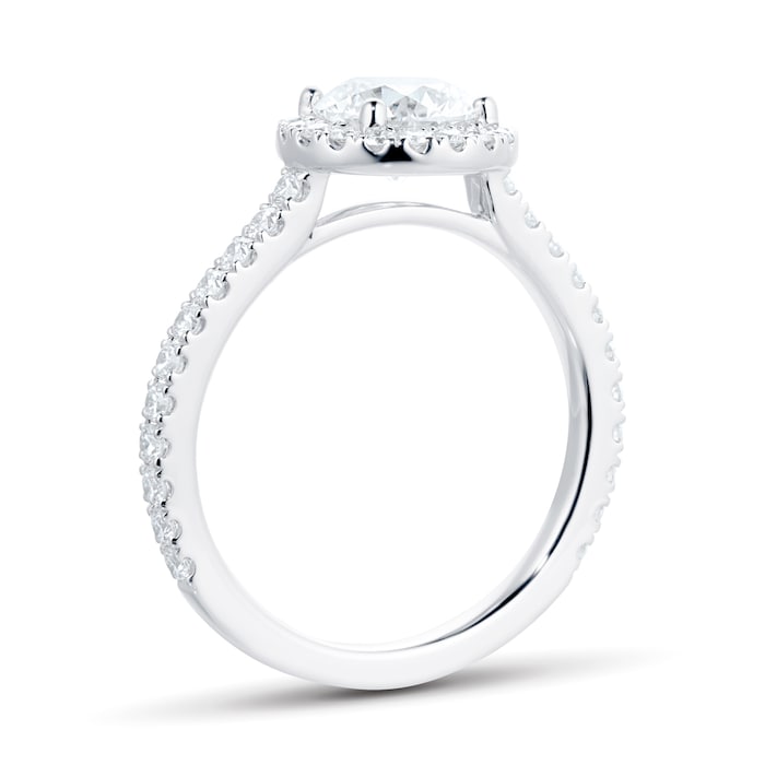 Mayors Platinum 1.71ct Round Halo Engagement Ring (H/SI1)