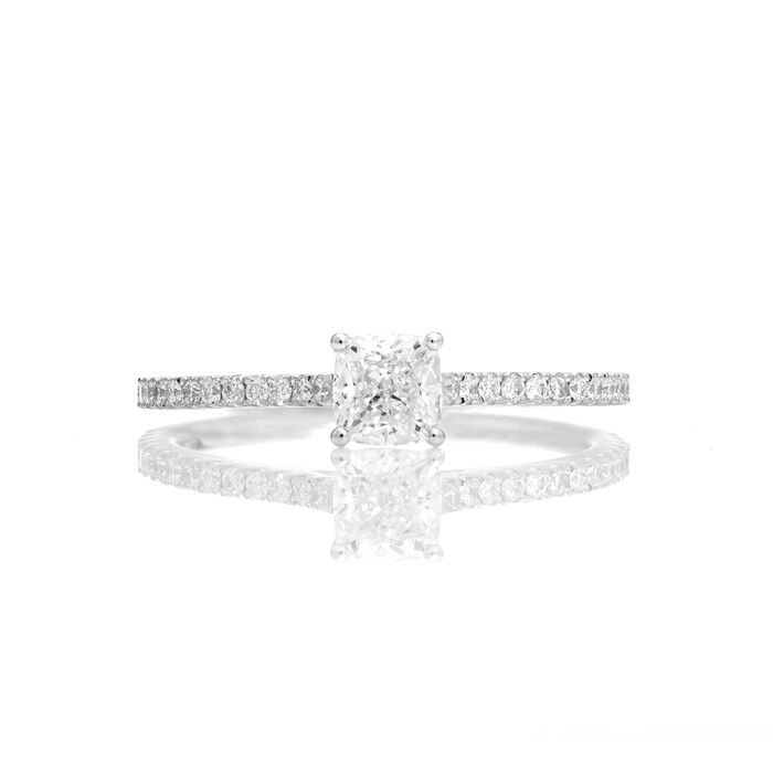 Mayors Platinum 0.70ct Cushion Engagement Ring - Ring Size 5.5