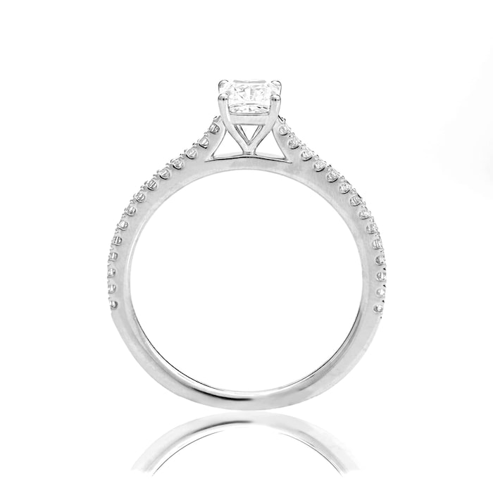Mayors Platinum 0.70ct Cushion Engagement Ring - Ring Size 5