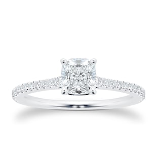 Mayors Platinum 1.00cttw Cushion Engagement Ring (H/SI1)