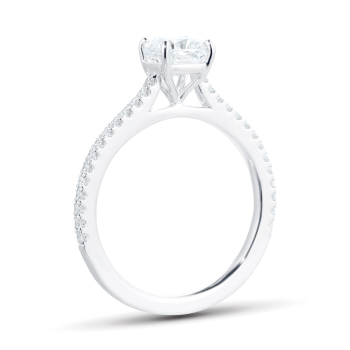 Mayors Platinum 1.00cttw Cushion Engagement Ring (H/SI1)