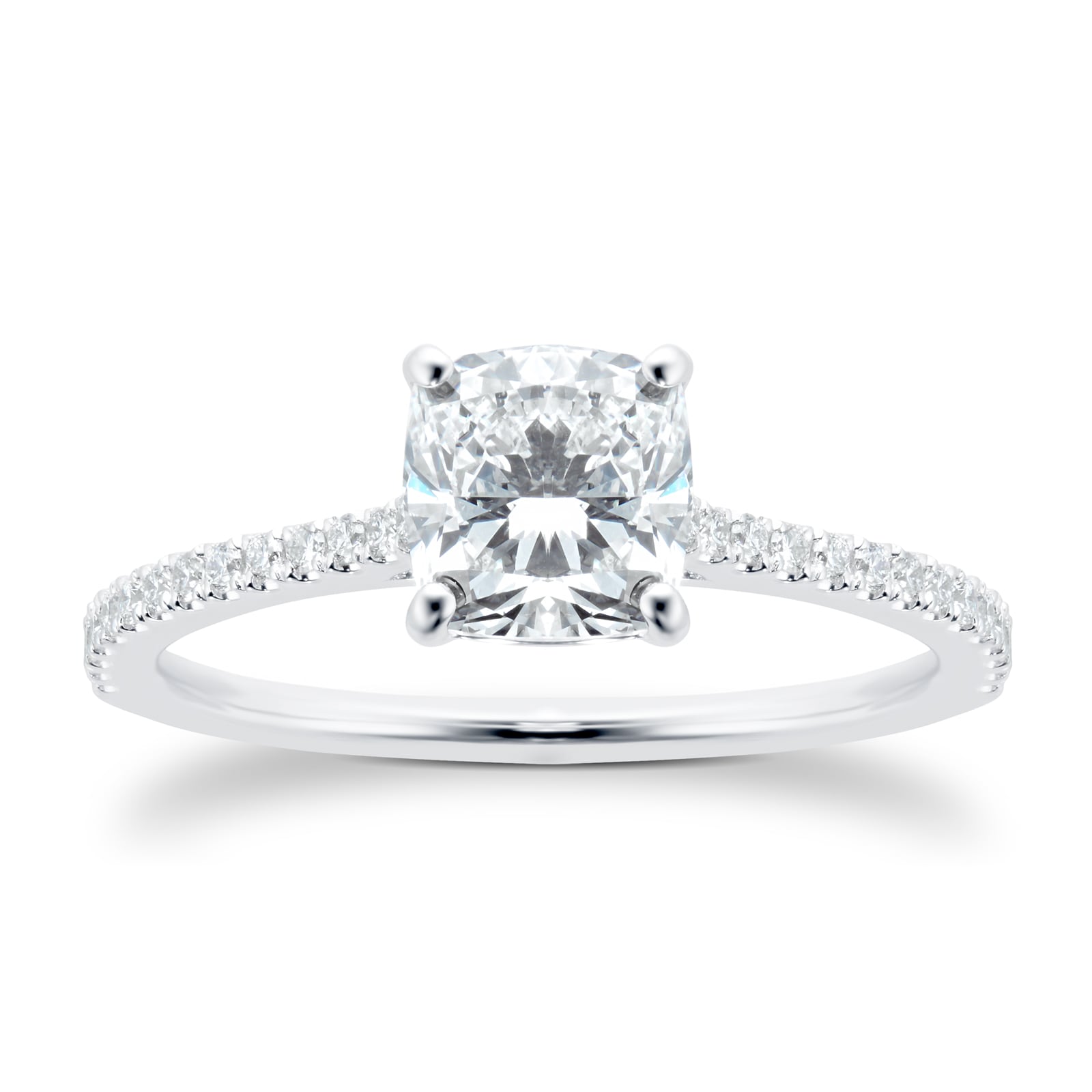 Mayors Platinum 1.35ct Cushion Engagement Ring (H/SI1)