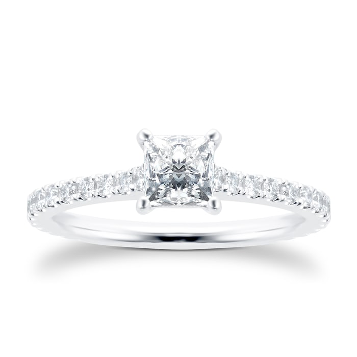 Mayors Platinum 0.70cttw Princess Cut Engagement Ring (H/SI1)