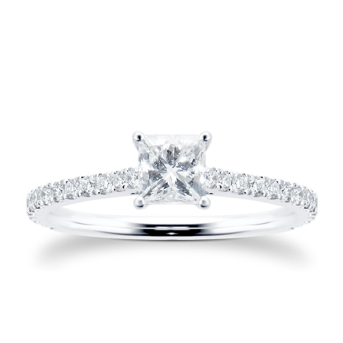 Mayors Platinum 1.00ct Princess Cut Engagement Ring (H/SI1)