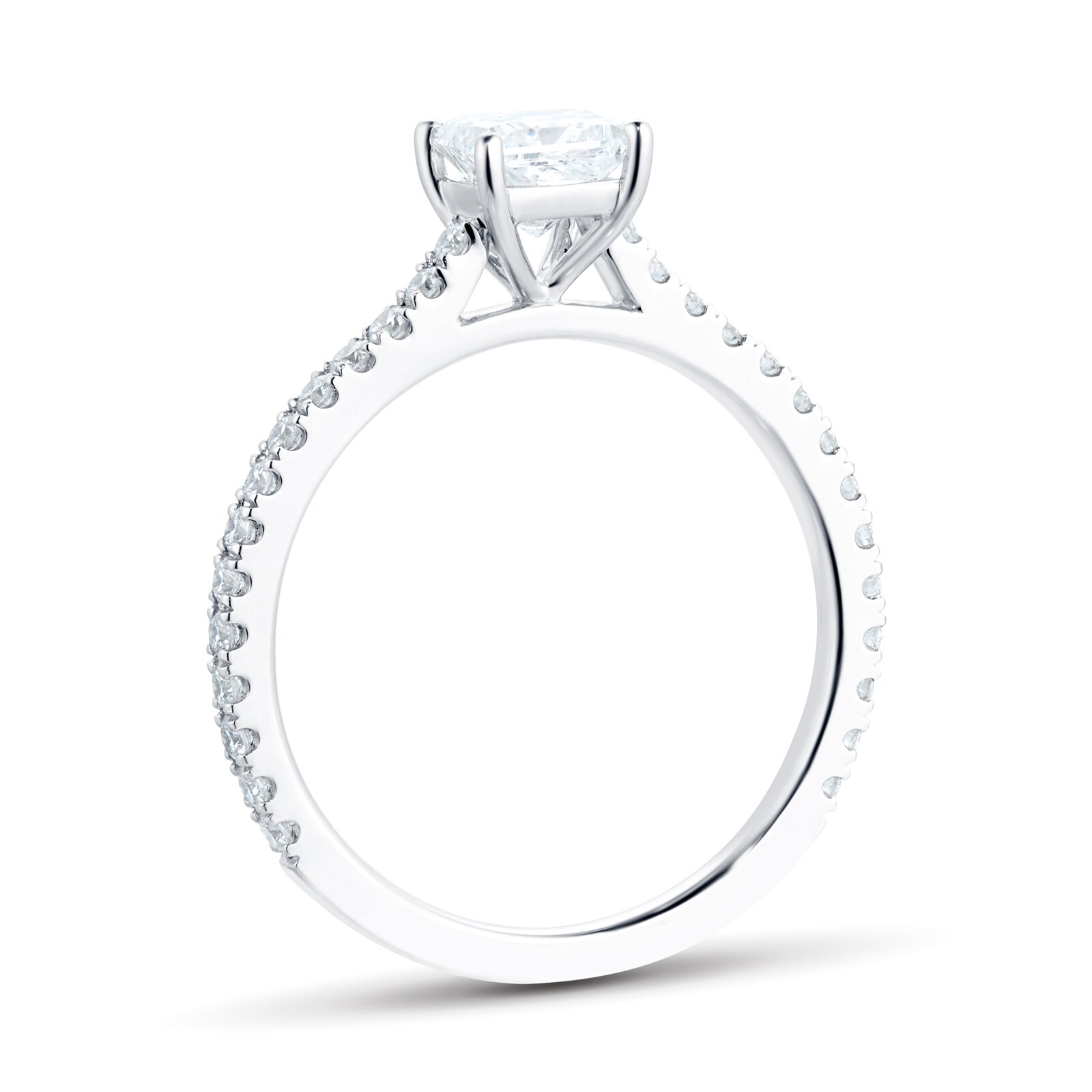 Mayors Platinum 1.00ct Princess Cut Engagement Ring - Ring Size 8
