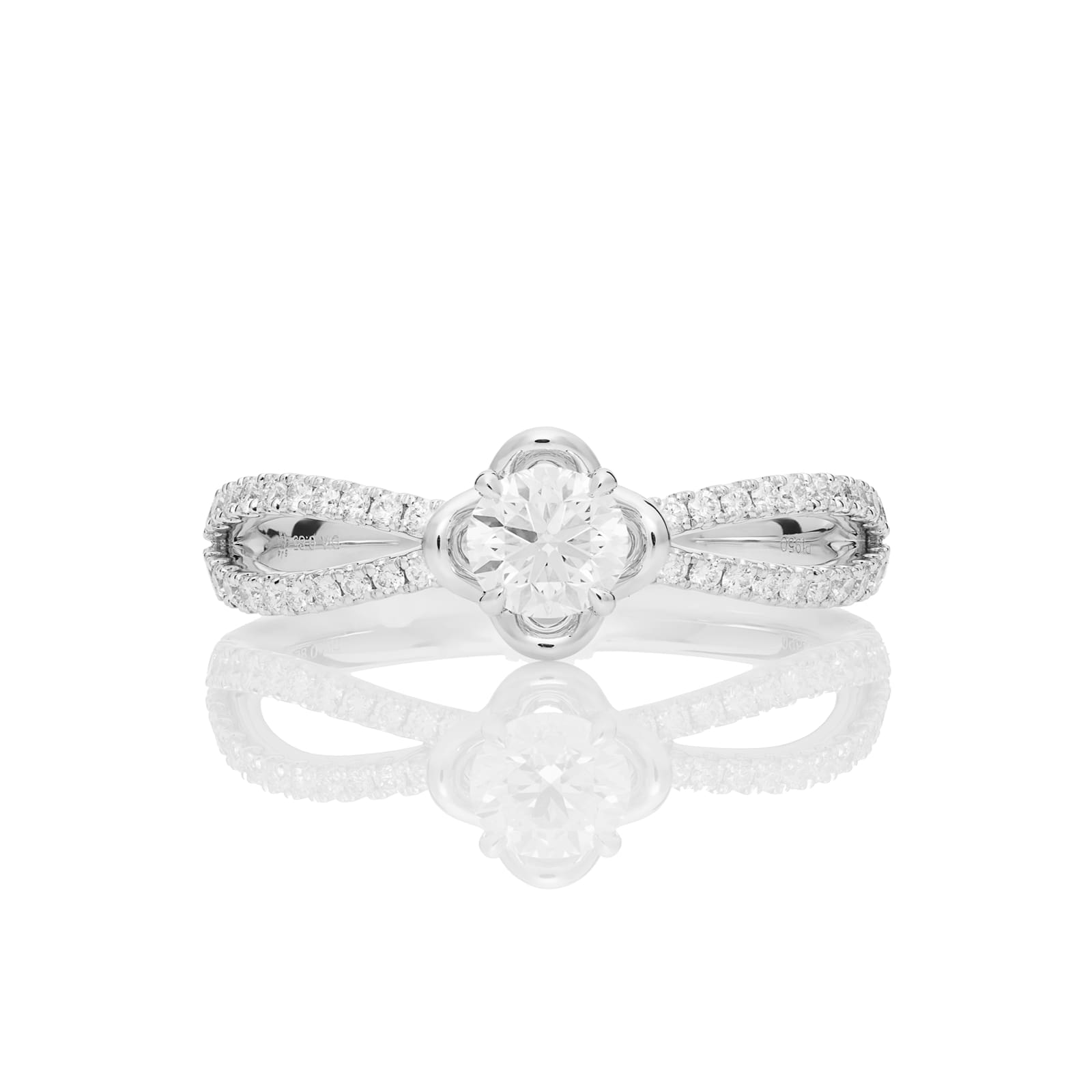 Mayors Platinum 0.85ct Round Diamond Engagement Ring (H/SI1)