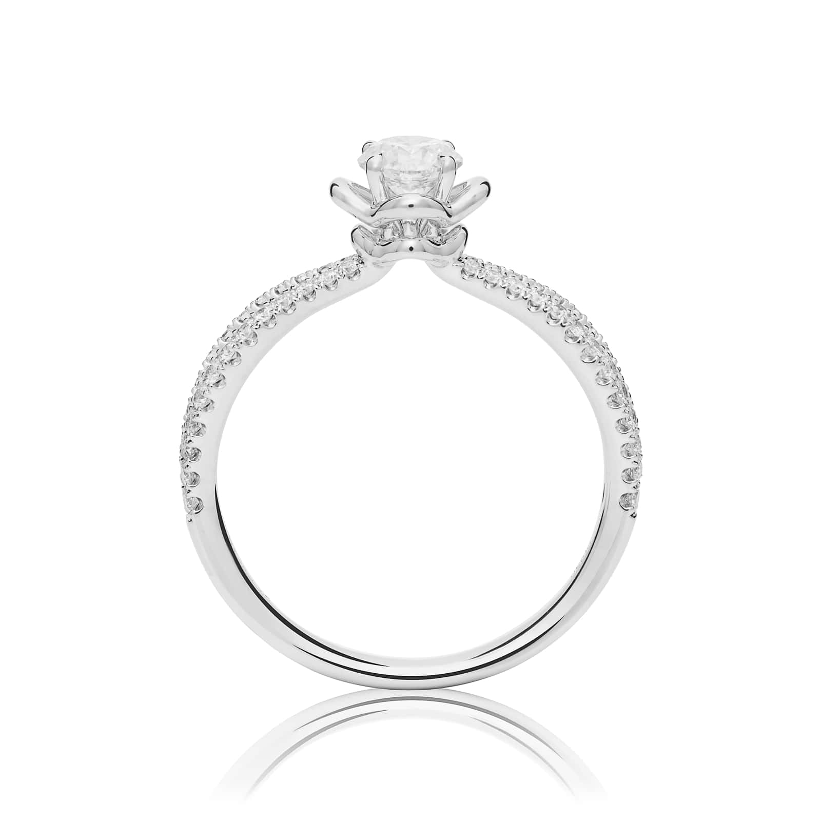 Mayors Platinum 0.85ct Round Diamond Engagement Ring (H/SI1)