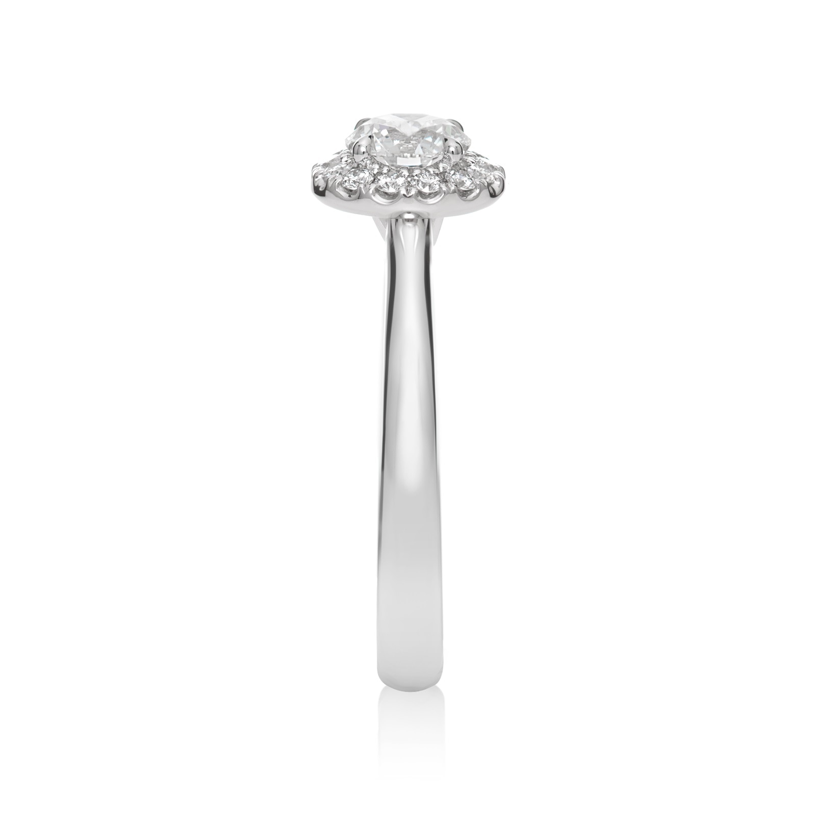 Mayors Platinum 0.42ct Round Halo Engagement Ring (F/SI1)