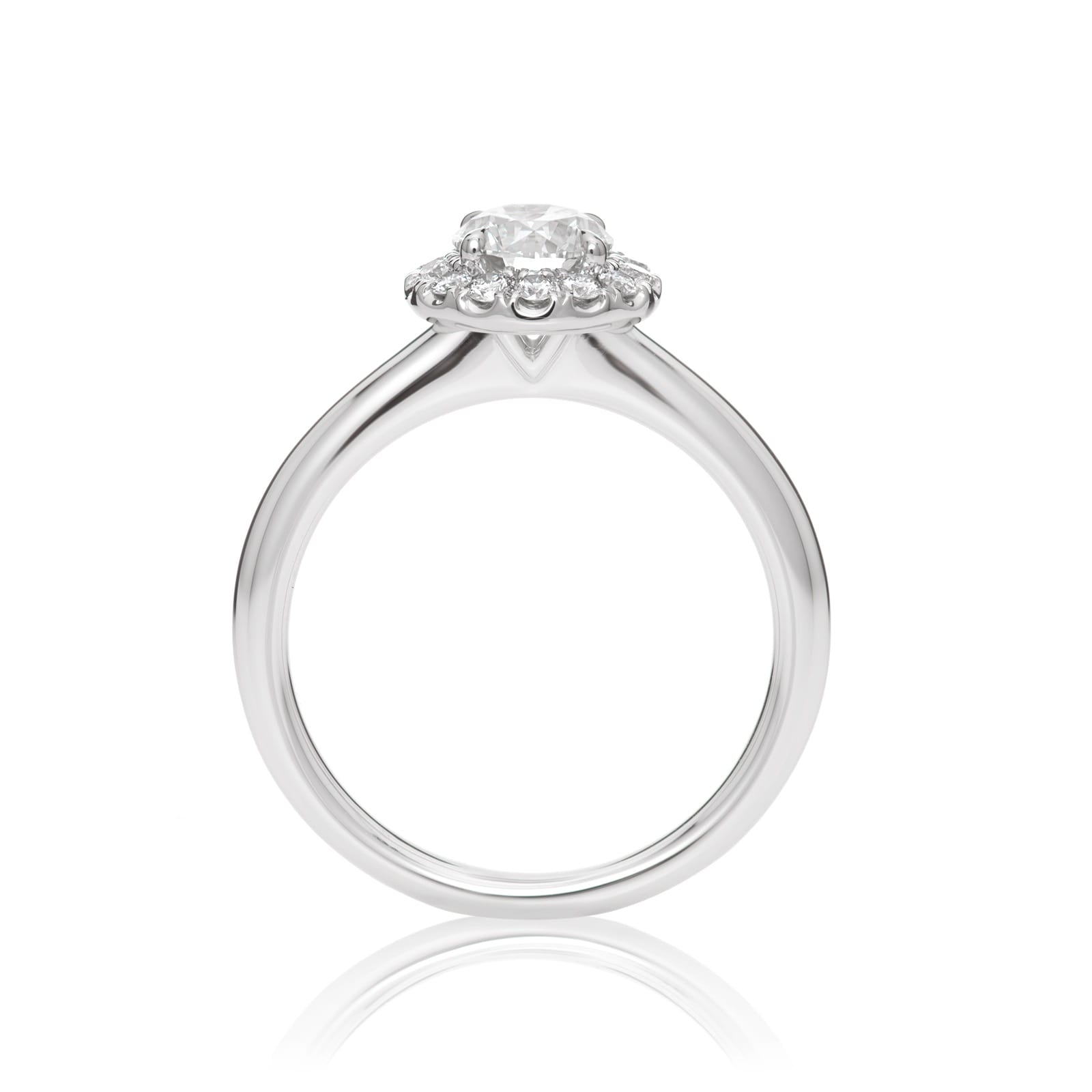 Mayors Platinum 0.42ct Round Halo Engagement Ring (F/SI1)