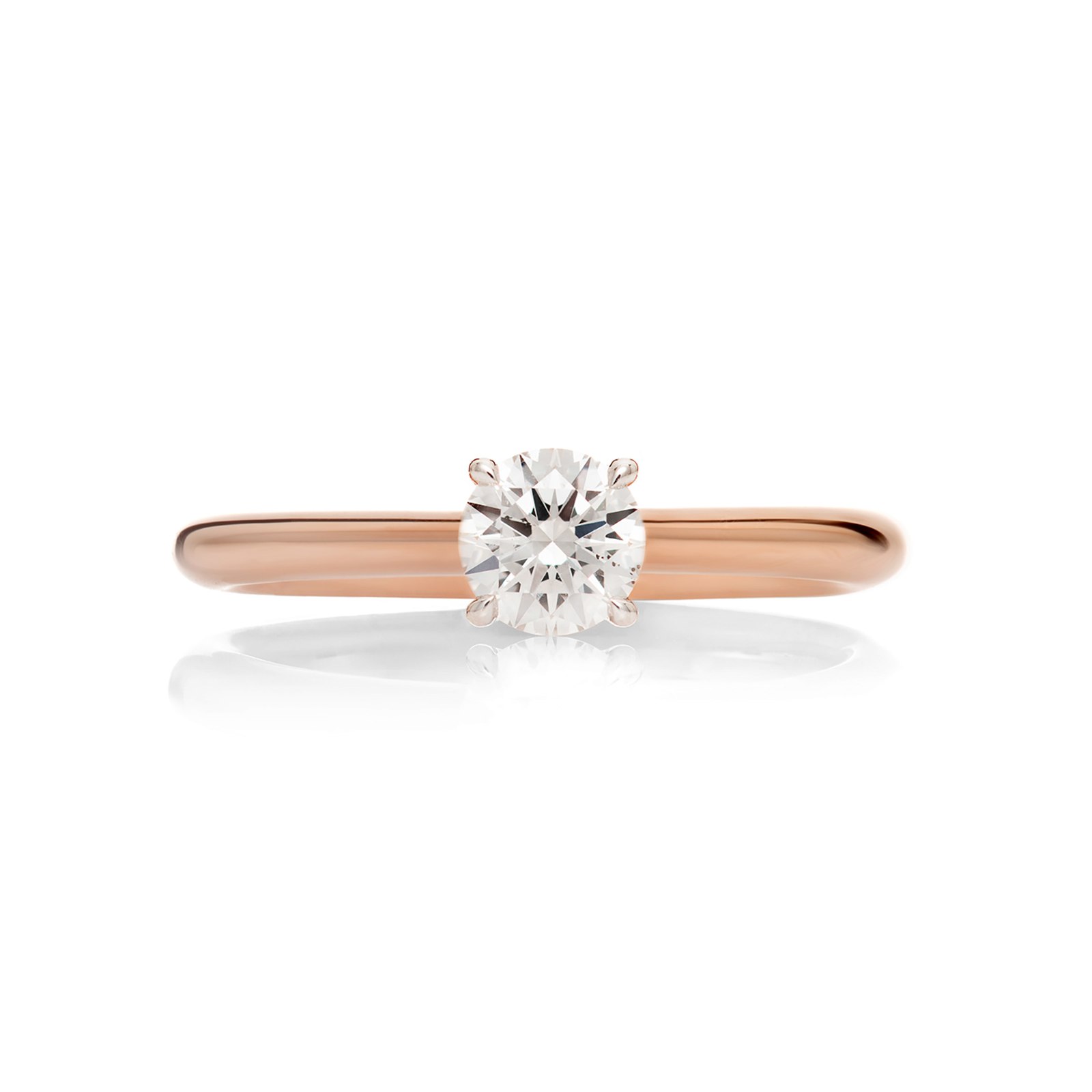 Mayors 18ct Rose Gold 0.50cttw Round Engagement Ring (F/SI1)