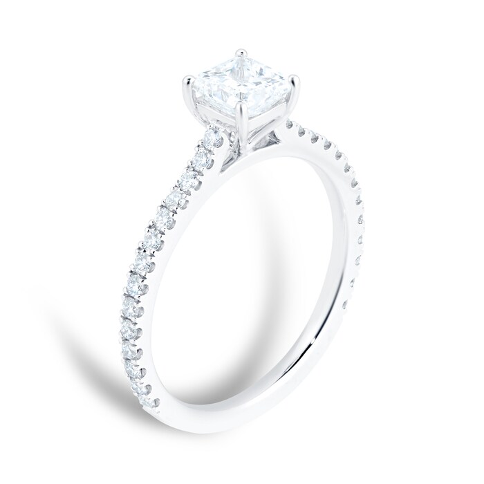 Mayors Platinum 1.00ct Princess Cut Engagement Ring (F/SI1)