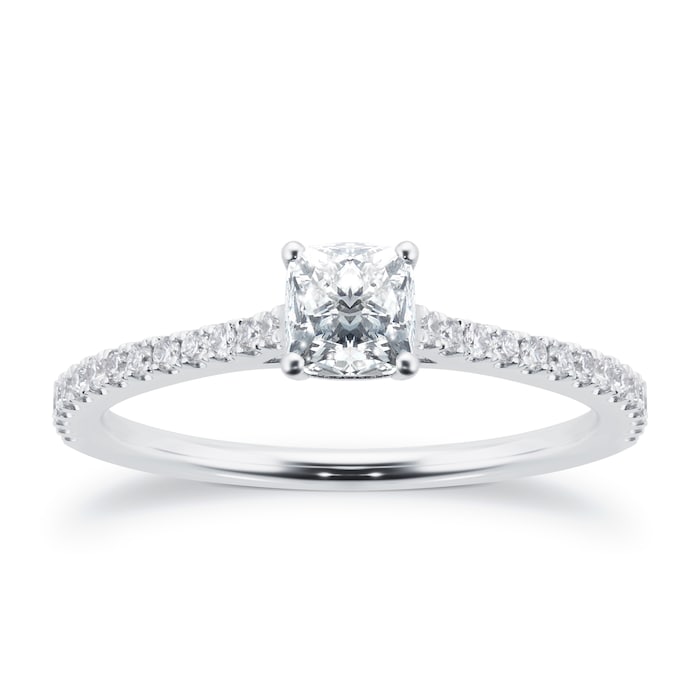 Mayors Platinum 0.70ct Cushion Engagement Ring (F/VS1)