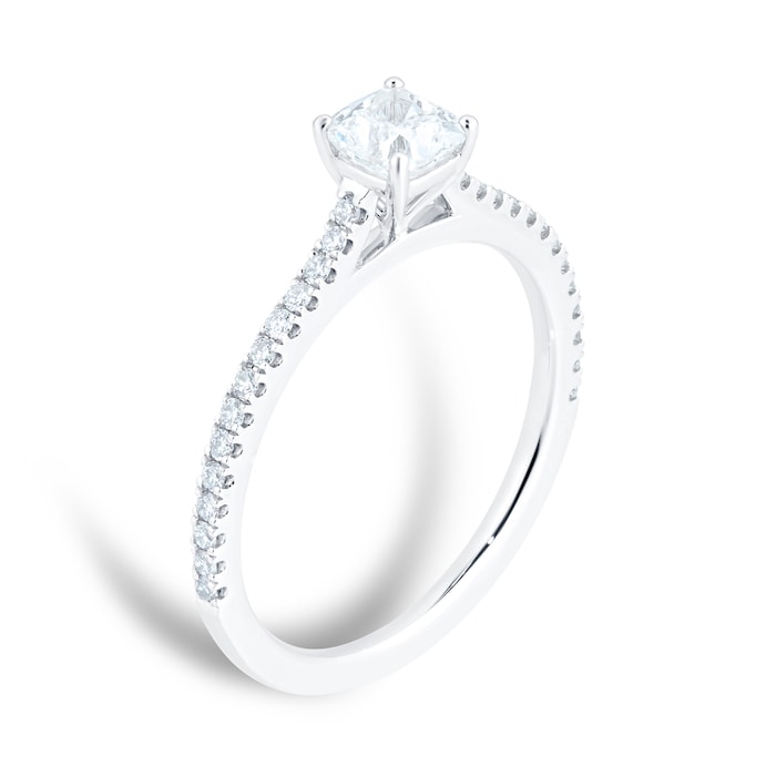 Mayors Platinum 0.70ct Cushion Engagement Ring (F/VS1)